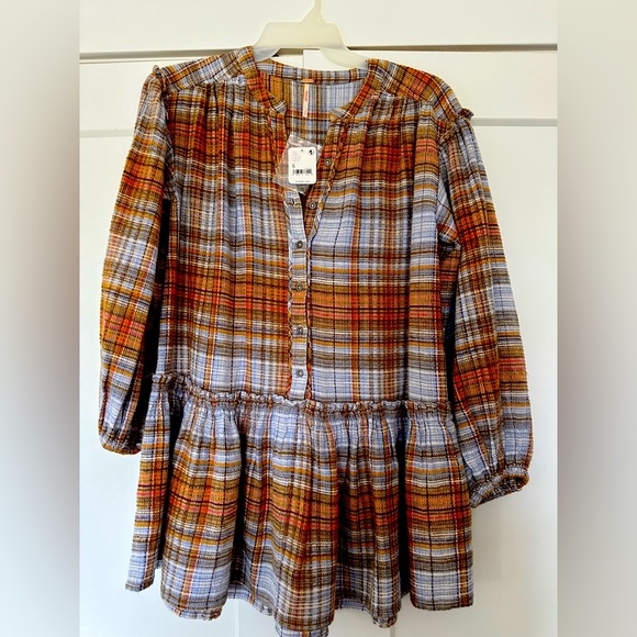 Free People Alexa Plaid Mini Dress Small NWT - Picture 2 of 5